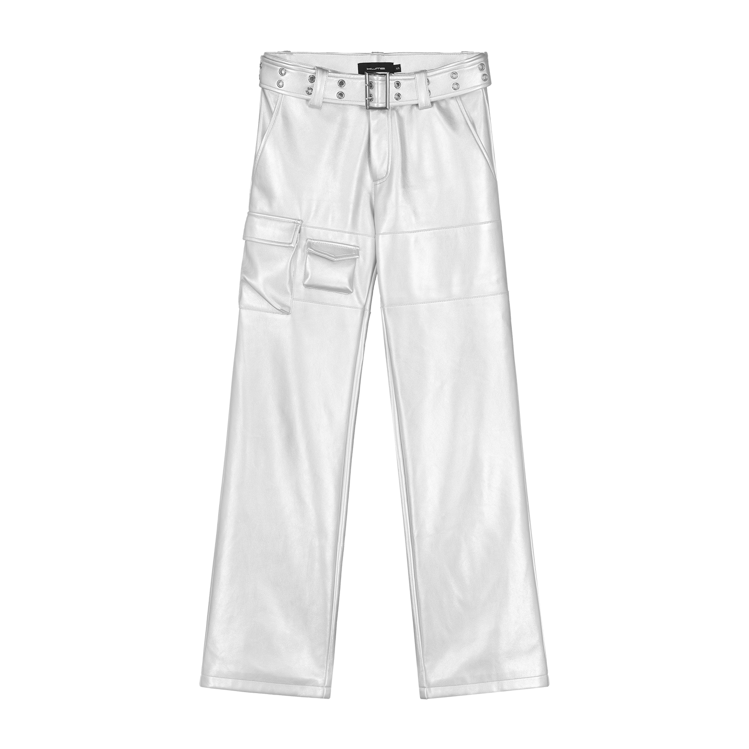 SILVER VEGAN LEATHER PANTS