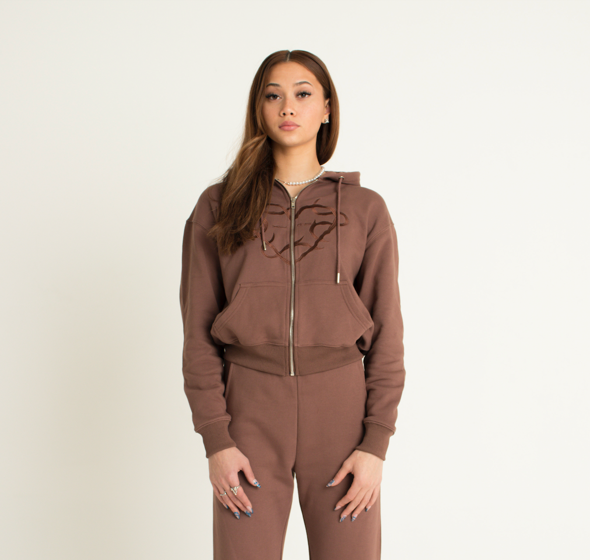 PUEBLO PINK ZIPPER HOODIE